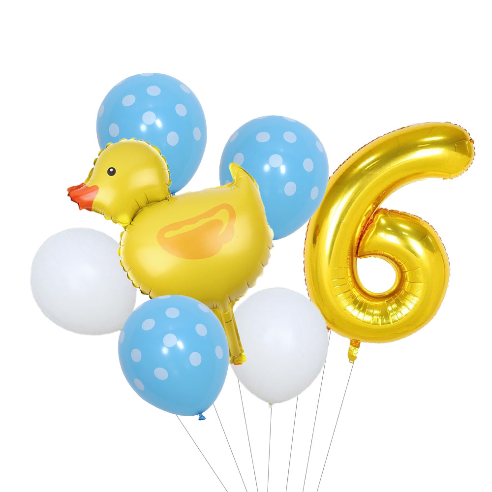 7Pcs Mini Duck Foil Balloons Set 32inch Gold Number Balloon for Kids Birthday Party Baby Shower Decoration Supplies: CAMOUFLAGE