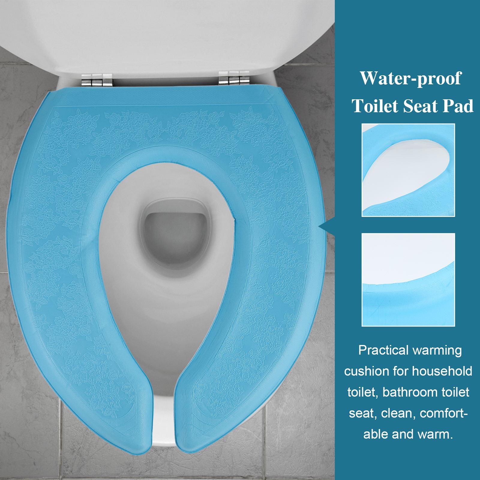 Vandtæt blød toiletsædepude eva thicken paste toiletring klistermærke toiletsædebetræk pude badeværelsestilbehør