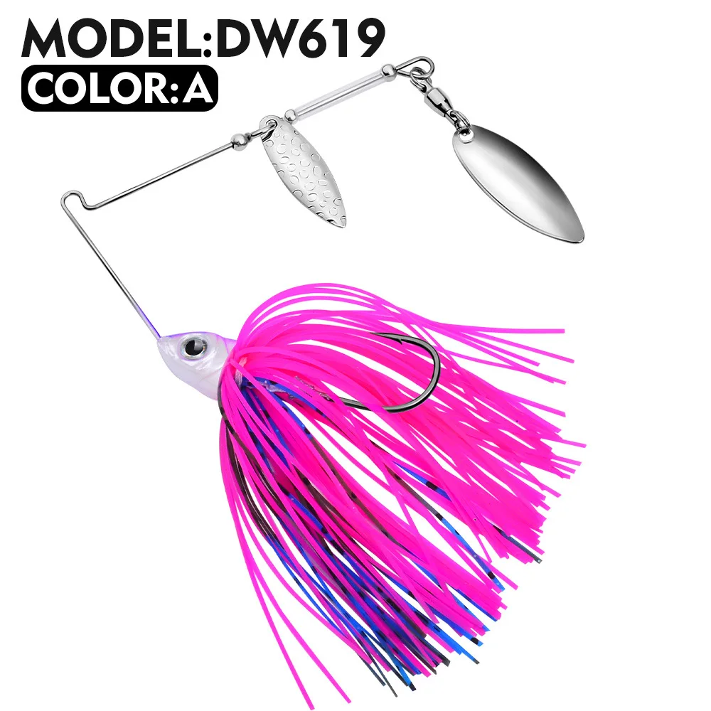 1pc 10g 14g buzzbait isca de pesca lantejoulas isca giratória fio isca weedless spinnerbait wobbler para baixo pique walleye peixe: 120MM / BRANCO