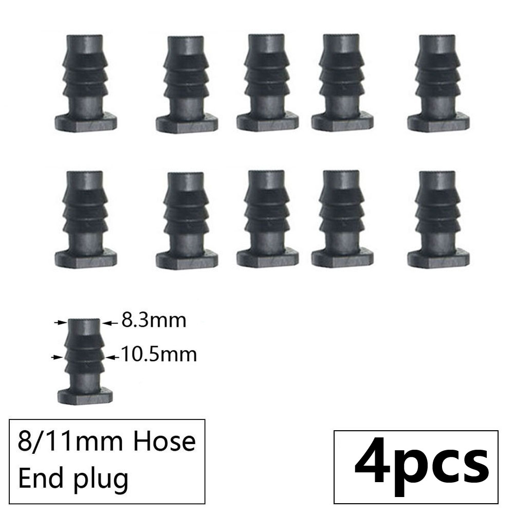 Irrigazione 3/8 "Connettore per tubo da giardino 8/11 4/7 3/5mm Riduttore per tubo flessibile Raccordo tee Gomito Estremità Spina Sistema di irrigazione a goccia: bianca