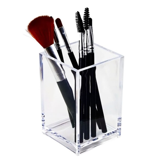 Opbevaring makeup makeup børstepotte med børster opbevaring akryl makeup organizer til kosmetik holder skrivebord kosmetik opbevaring: Default Title