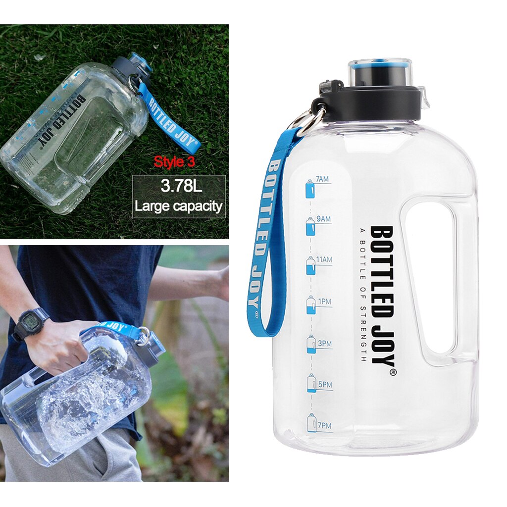 1 gallone BPA libero Bottiglia Grande di Acqua di Idratazione con Motivazionale a Prova di Perdite di Acqua Potabile Brocca per L'esercizio di Campeggio Allenamenti