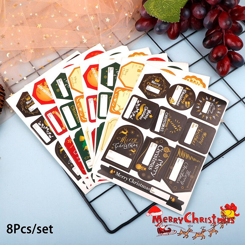 8 stuks papieren blanco sluitlabels etiketten kerstversiering thuis doe-het-zelf stickers