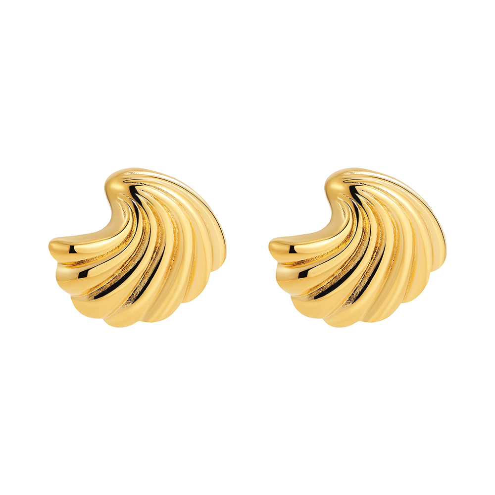 Pendientes geométricos con textura de acero inoxidable para mujer, aretes con nudo torcido chapado en oro de Metal liso, joyería Vintage llamativa: Pistola negra plateada