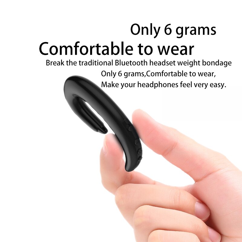 Beengeleiding Oortelefoon Sport Bluetooth Headset Handsfree Auto Driver Oorhaak Draadloze Bluetooth Oortelefoon Met Microfoon Voor Jogging