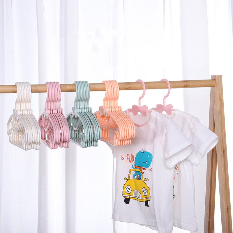 10 Pièces/ensemble Portable Enfants Cintre Enfant En Bas Âge Bébé Manteau Cintres En Plastique Crochet de Ménage pour Enfants Vêtements Organisateur