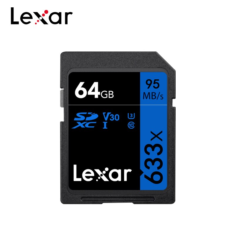 Lexar 633x Memory Card High Speed 95Mb/s 32GB Class 10 UHS-I V30 64GB 128GB U3 SD Card For 1080p HD 4K Camera