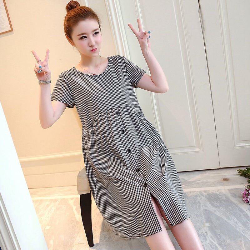 Maternity Dresses For Women Pregnant Pregnancy Dress Plaid Loose Plus Size Clothes For Women Pregnant Dresses Maternity Clothes