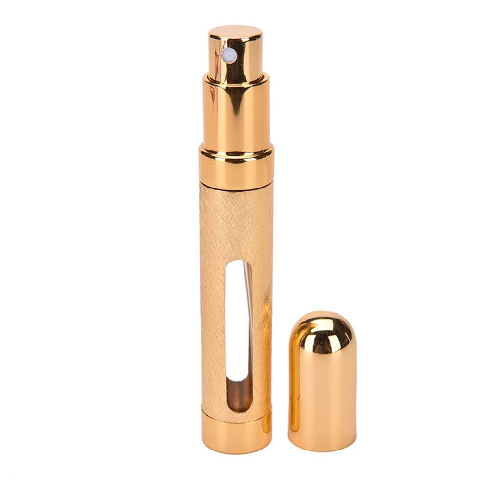 Pequeña Mini botella de Perfume vacía de 12ML, atomizador de Perfume de plástico recargable portátil, contenedor de viaje, 1 unidad: Gold