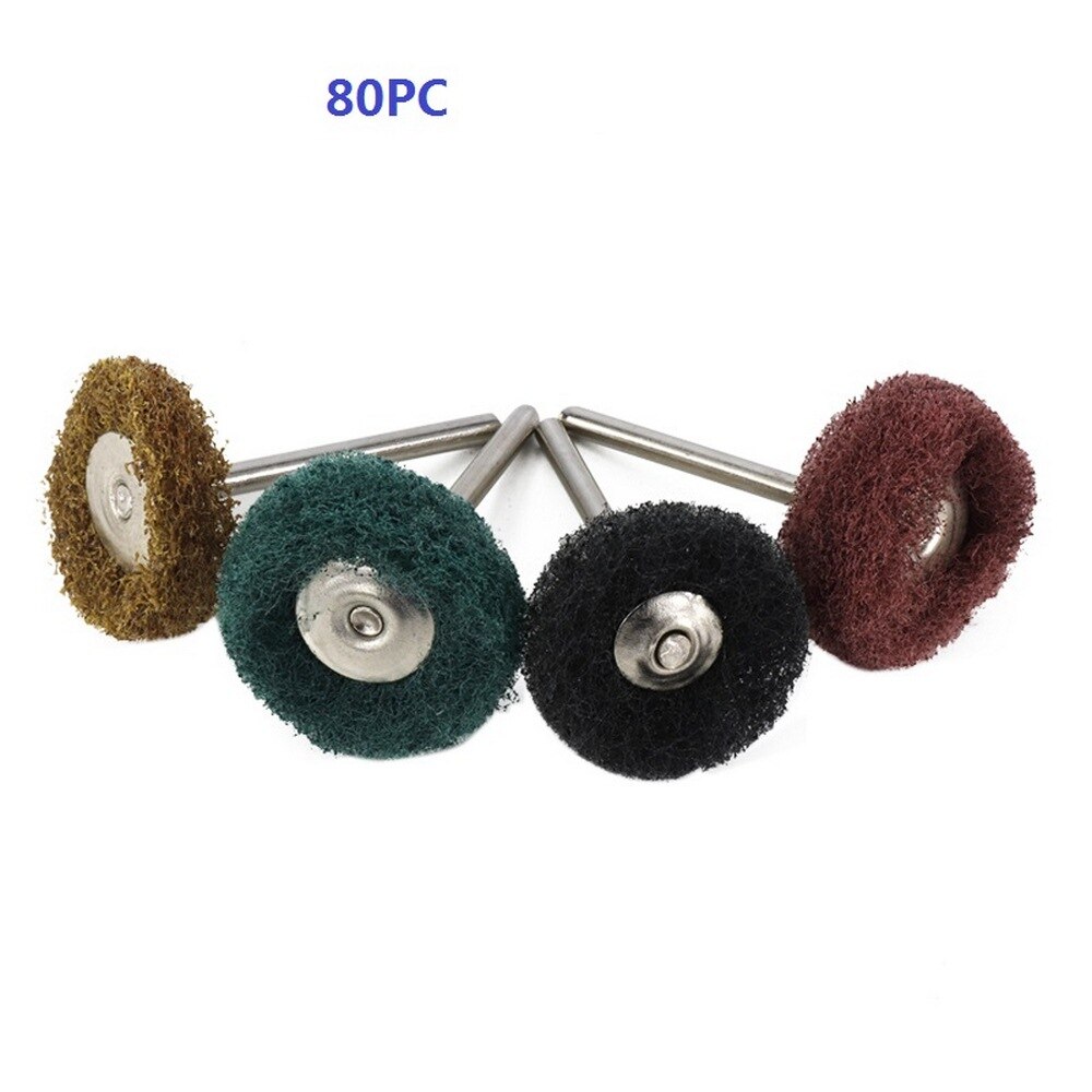 20pz mini Trapano Abrasiva in nylon Spazzola di Lucidatura di lucidatura Ruote 3.2 millimetri Gambo di Metallo Smalto per Accessori Utensile Rotante impostato gioielli: Incolore