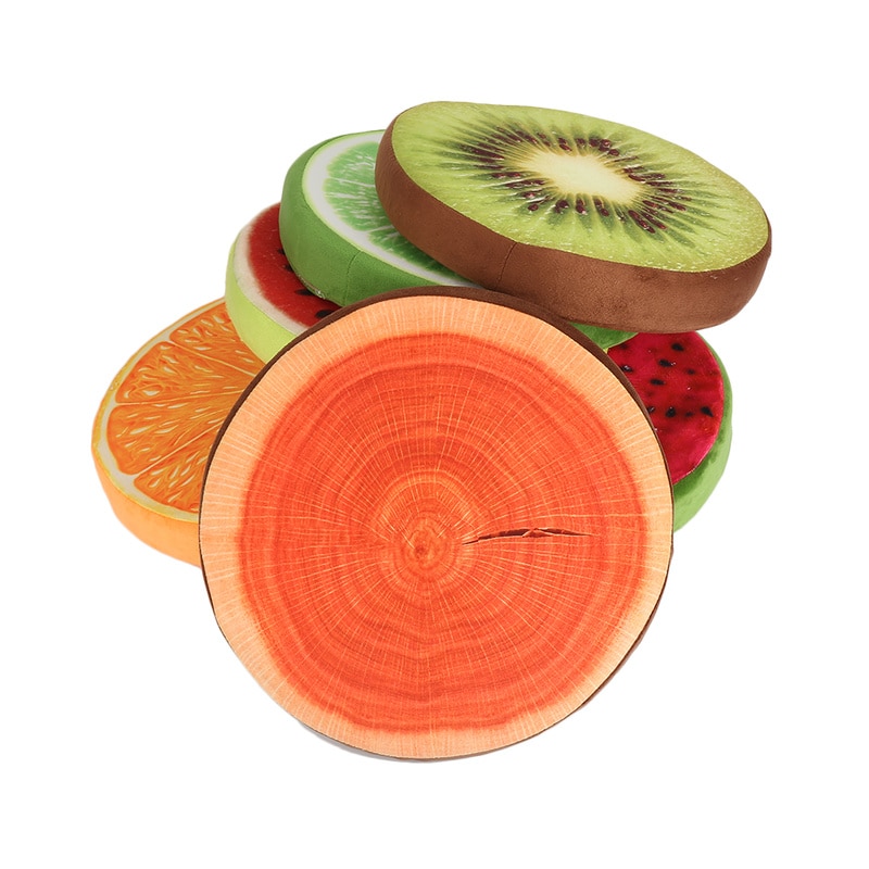 cojín para sofá de casa de frutas 3D, cojines de asiento modernos para las estaciones redondas, cojín para el suelo, cojín para el asiento, decoración moderna para el hogar