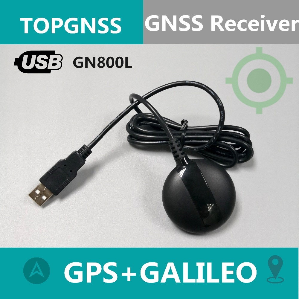 TOPGNSS USB GPS ontvanger GALILEO Ontvanger M8030 Dual GNSS ontvanger module antenne aptop PC, GN800L beter dan BU-353S4 G-muis