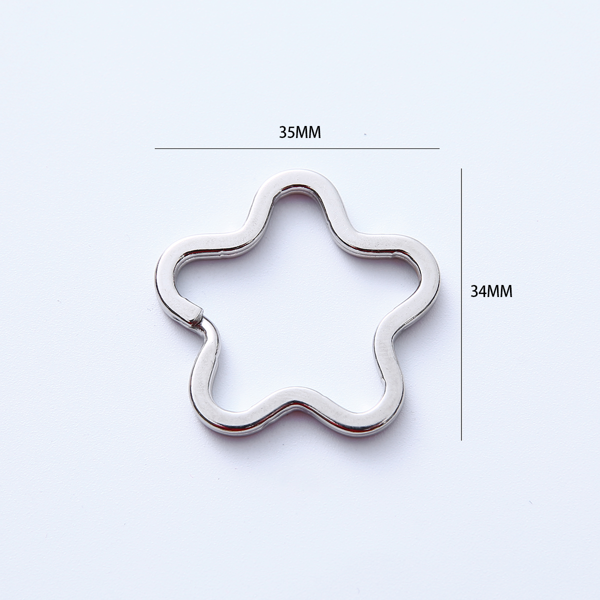 5/10/20/50 Uds llaveros de Metal llavero en forma de estrella de amor llaveros de anillo abierto para fabricación de joyería suministros para manualidades DIY: 3 # / Latón envejecido