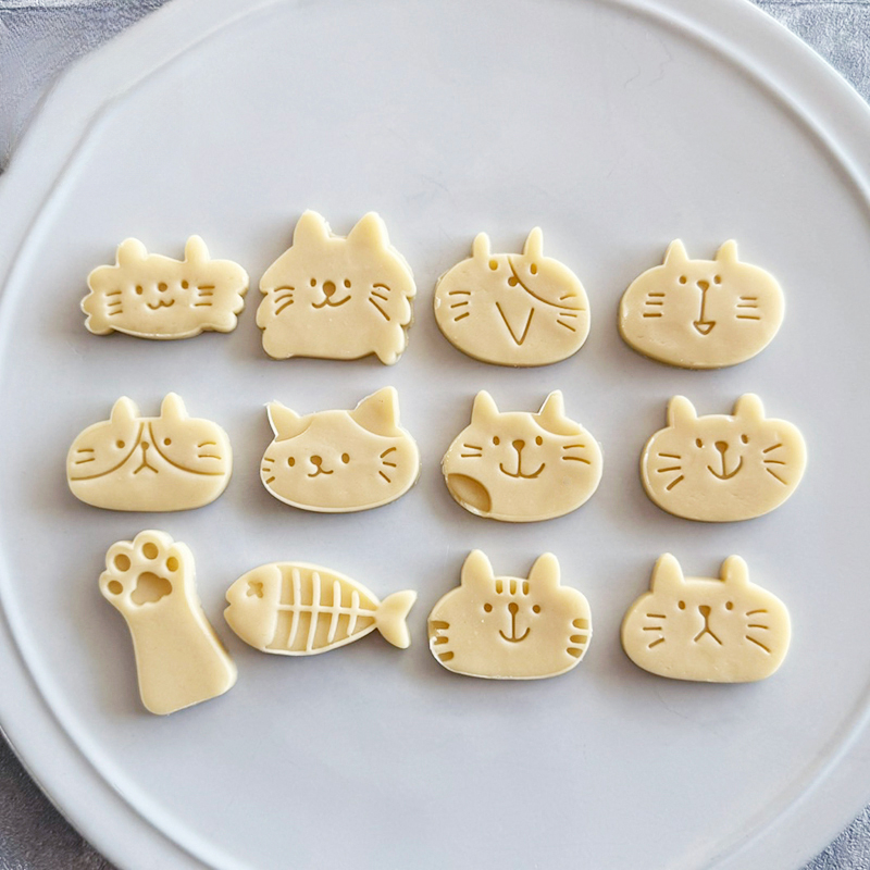 DIY Taart Decoreren Gereedschappen Leuke Kat Liefde Biscuit Mold Cookie Cutters Bakken Tool 3D Cartoon Plastic Bakvorm Cookie Tools