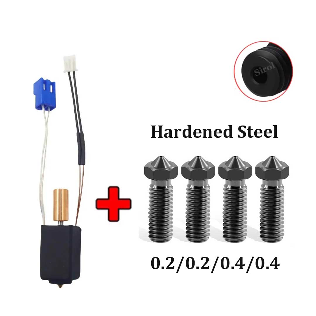 Upgraded Hotend for Artillery Sidewinder X1 X2 Genius and Pro 3D Printer Parts All Metal Nozzle Heating Block Thermistor Kits: Orange