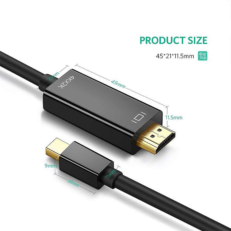 Mini DisplayPort to HDMI Cable 4K Mini DP to HDMI 6 Feet Cable for Air/Pro, Surface Pro/Dock, Monitor, Projector