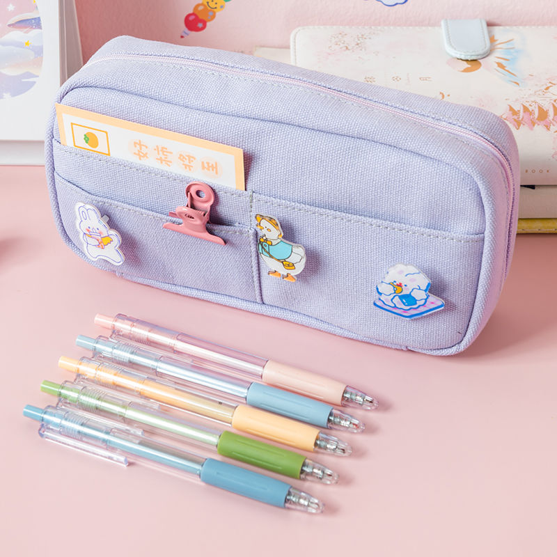Estojo escolar de 3 camadas para meninos e meninas, material escolar de papelaria: A