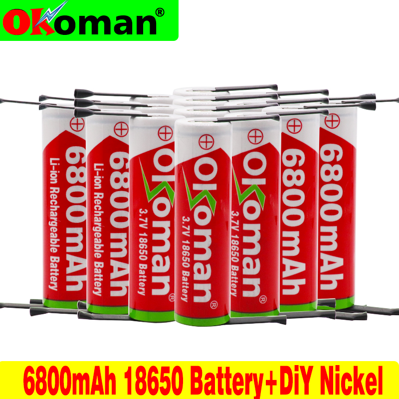 100% Originele 3.7 V 6800 Mah 18650 Lithium Oplaadbare Batterij Voor Batterij Power Tool Zaklamp Batterijen