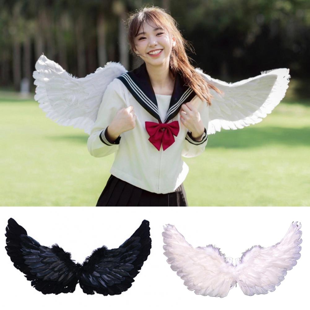Alas de Ángel de colores brillantes, alas de plumas de Ángel, disfraz ligero, accesorios de fotografía para Cosplay con correas elásticas