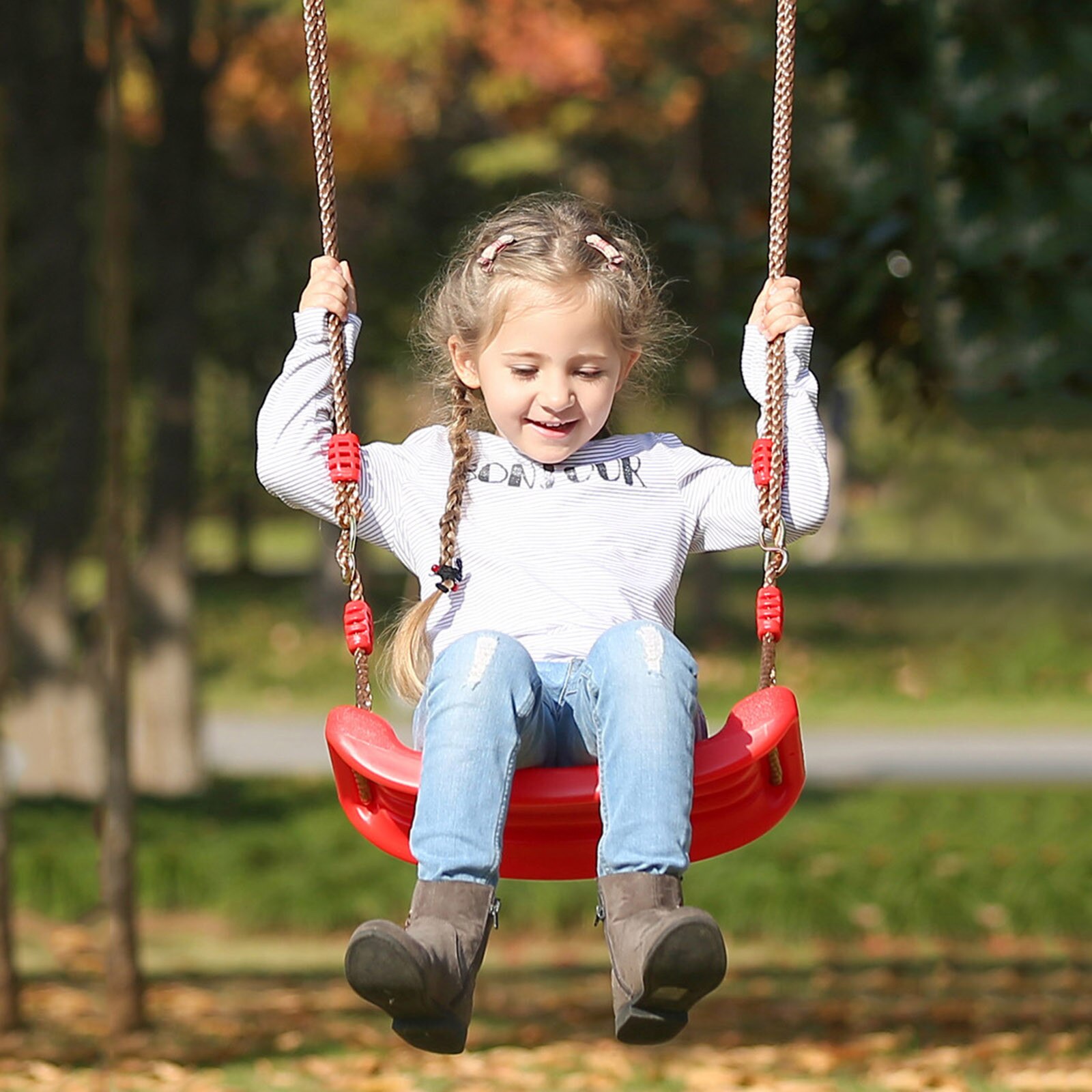 Altalena per bambini in plastica con sedile per albero per bambini in corda regolabile altalena comoda per interni all&#39;aperto per bambini balancoire enfant