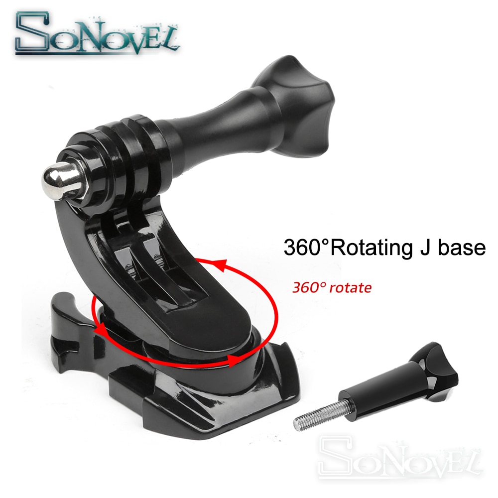 Schiet 360 graden draai j-haak gesp basis verticale oppervlaktemontage adapter voor gopro hero 7 6 5 xiaomi yi sjcam  sj4000 accessoire