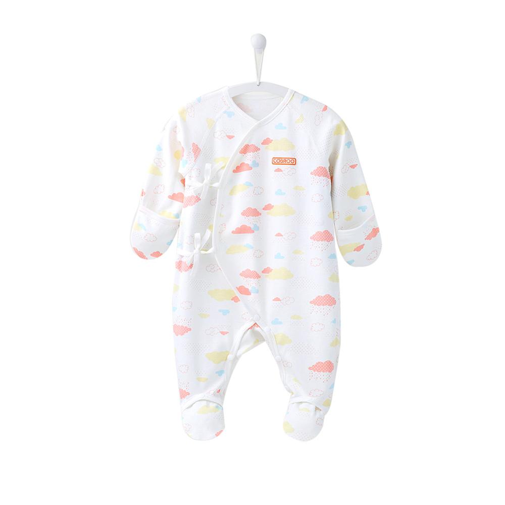 COBROO 3-Pack Baby Girl Betaalde Sleeper met Wanten 100% Katoen Allover Wolken Baby Meisje Pyjama Set 0- 3 maanden: Pink / Nieuwgeboren