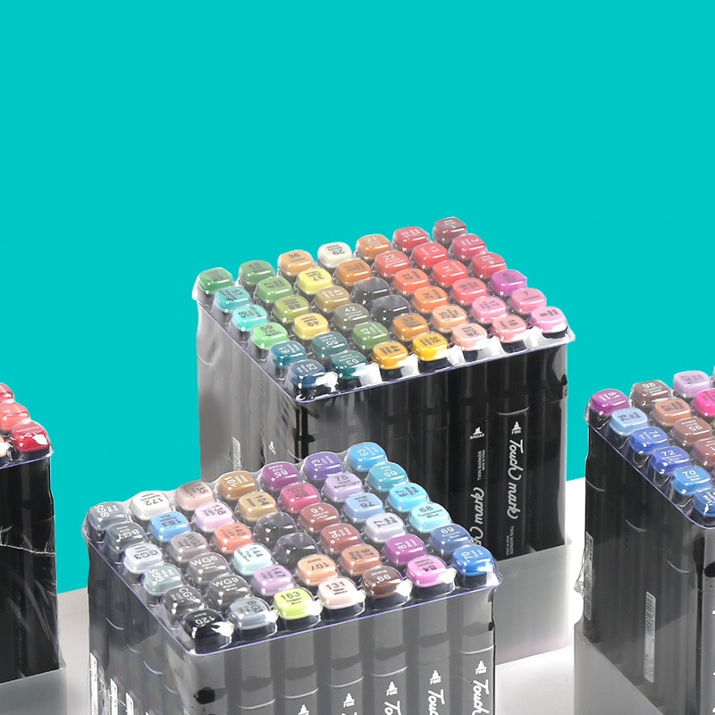12/24/36/48/60 Colors Dual Tip Fine Liner Art Marker Pens Set Watercolor Drawing Painting Markers Pen Brush Schoo