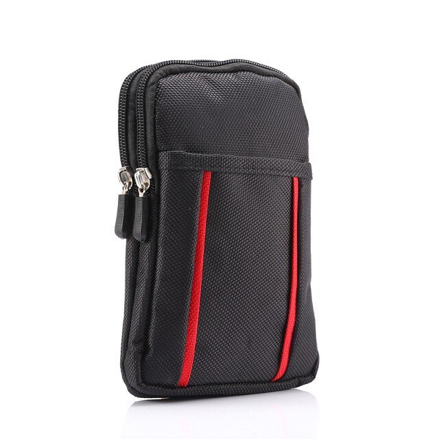 Fulaikate universal saco para samsung galaxy s6 borda mais esportes caso portátil para o iphone 6s 7 plus duas camadas 6.3 "saco do telefone: Black red