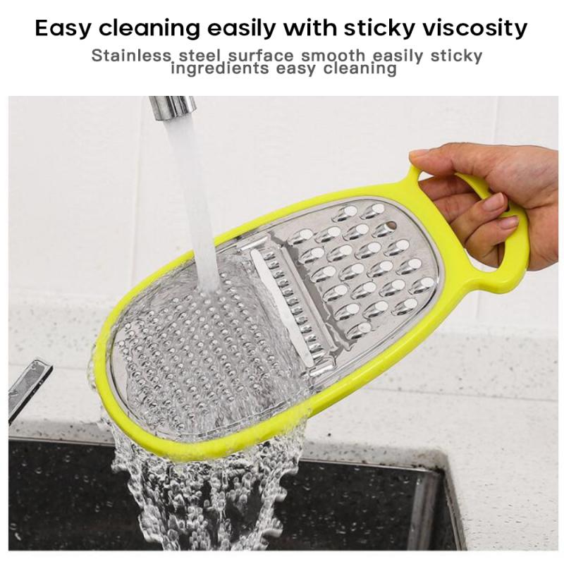 1PC Cheese Grater Practical Stainless Steel Cheese Cutter With Container Multifunctional Manual Potato Vegetable Grater Tool