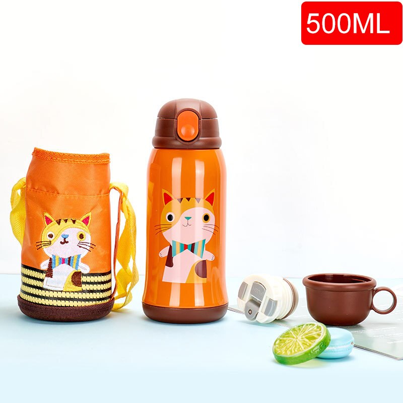600/400ml enfants dessin animé bouteilles à boire Double couches 316 acier inoxydable Thermos eau enfants isolé tasses Portable maison Sc