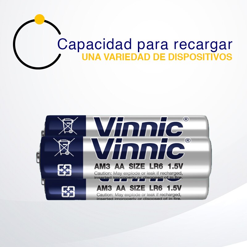 Pilas Vinnic bateria original Alcalina Tipo AA LR6 en blister 40X Unidades