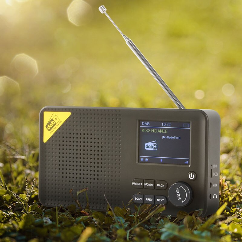 Tragbare Bluetooth FM Radio DAB/DAB + Receiver Stereo Musik-Player mit 2.4 "LCD Display Unterstützung AUX Kopfhörer spielen Multi-sprache