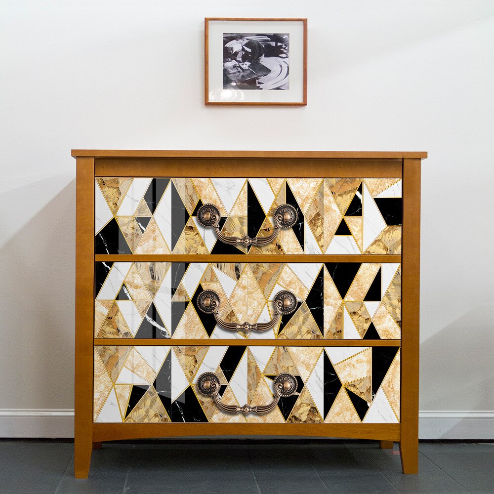 Kitchen Wall Sticker Set Waterproof and Oil-proof Geometric Figure Wall Decoration Wallpaper Light Moisture-proof PVC Texture