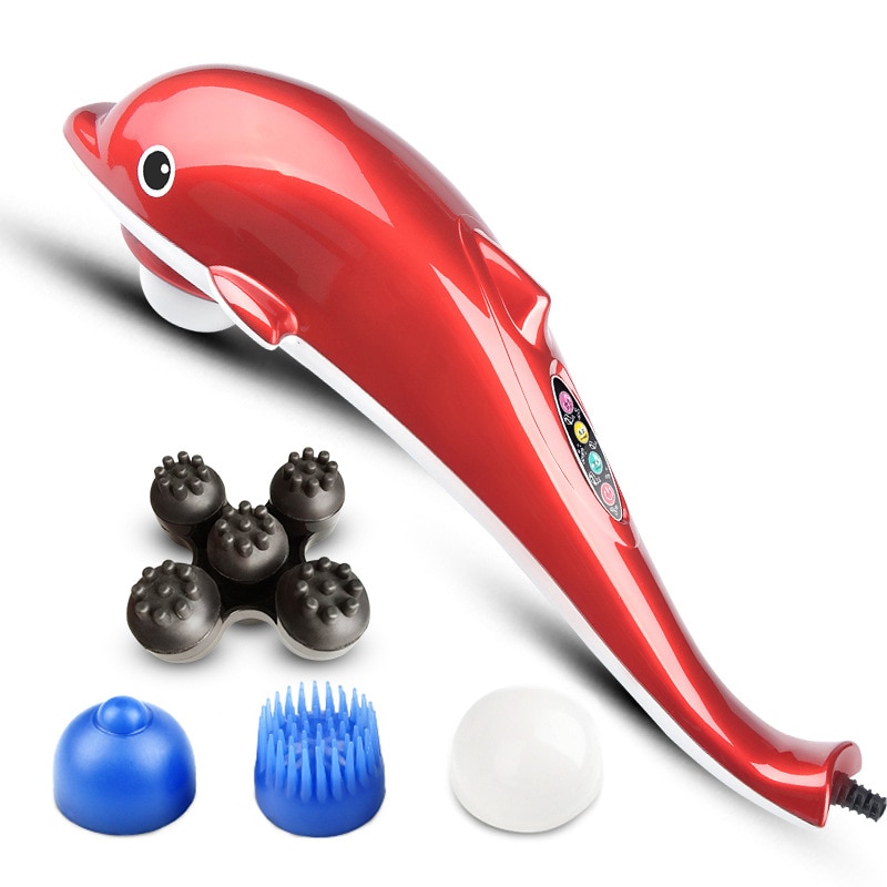 Elektrische Dolfijn Massager Terug Massage Hamer Vibratie Infrarood Stok Roller Cervicale Body Massage