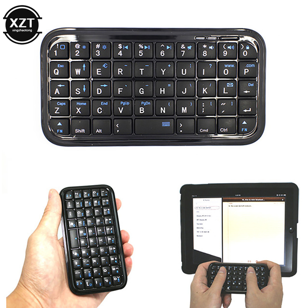 Bluetooth 3.0-Tastatur, wiederaufladbar, Mini schlank, Reisegröße, kabellose Tastatur, klein, tragbar, 49-Tasten-Tastatur für Tablets, Smartphone