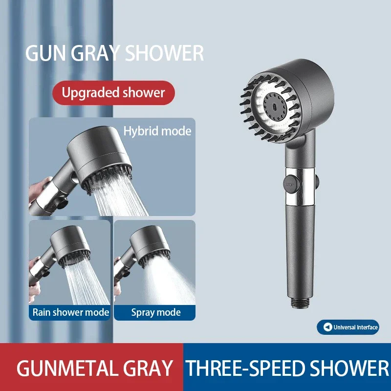 High Pressure Filtered Shower Head 3-mode Massage Spray Rain Faucet – Bathroom Accessories Gold faucet bathroom Shower valve