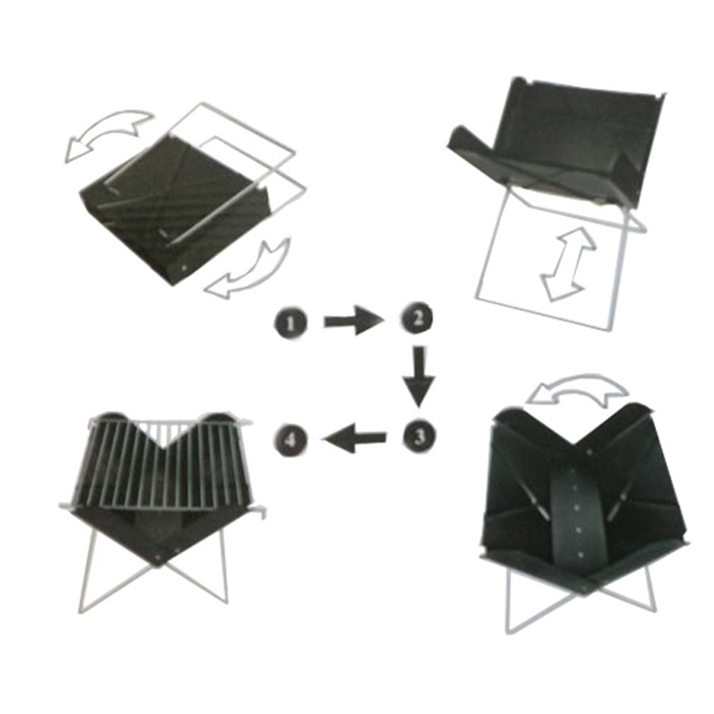 Barbecue à charbon de bois pliable, poêle en forme de X, en acier inoxydable, pour Camping en plein air, pique-nique, accessoires, outils