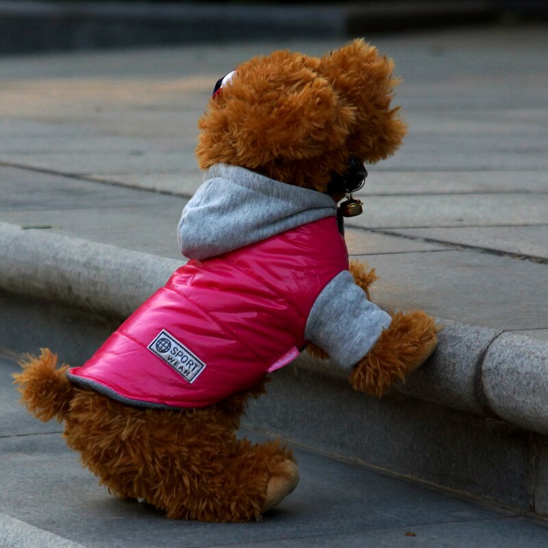 Ropa de invierno para perro mascota, chaqueta de plumas cálidas, abrigo impermeable, sudaderas con capucha de S-XXL para Chihuahua, perros medianos y pequeños
