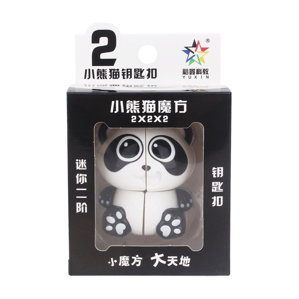 Yuxin 2X2 Mini Panda Sleutelhanger Magische Kubus Puzzel 2X2X2 Cubo Magico Professionele Educatief Speelgoed voor Kids