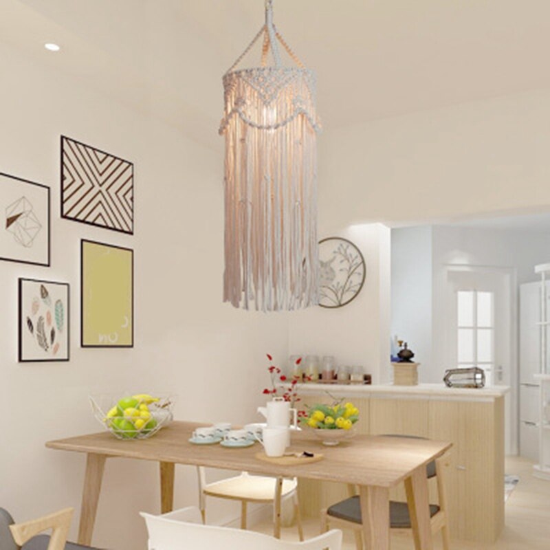 Kronleuchter Boho Dekor Hand-gewebte Charme Makramee Zauberstab Hängen Kreative Hause Etagen Hause Dekoration Lampe Schatten Mandala