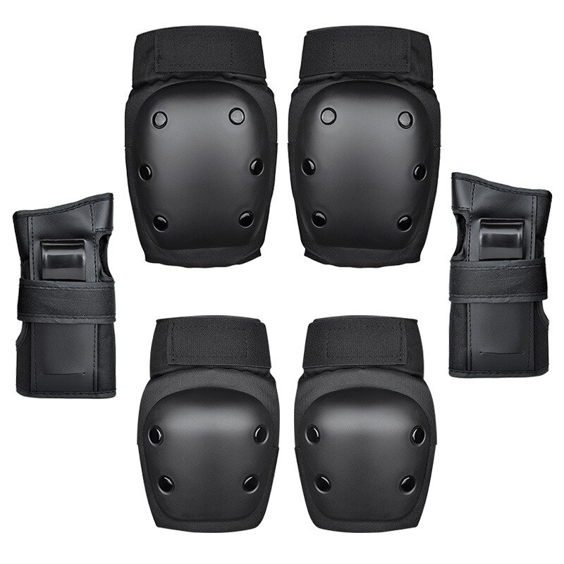 Set van 6 kniebeschermers, elleboogbeschermers, polsbeschermers en beschermende uitrusting voor skateboarden, inline skaten, bmx fietsen, sport-l: Default Title