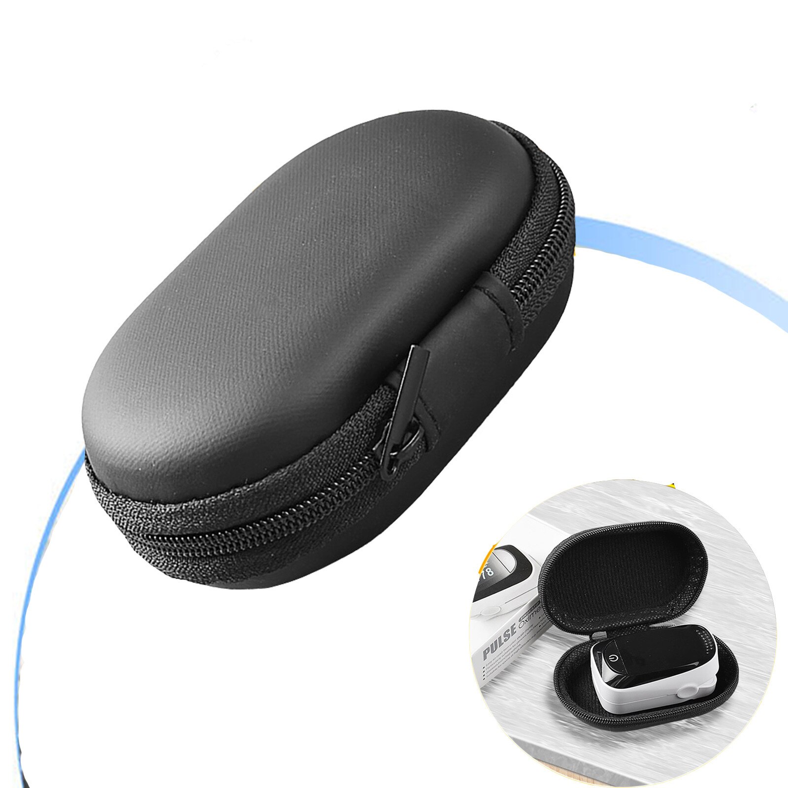 Finger Clip Oximeter Heart Rate Monitoring Blood Oxygen Saturation Monitor Oxygen Meter Sensor Pressure Health Care Fitness: Black-Bag