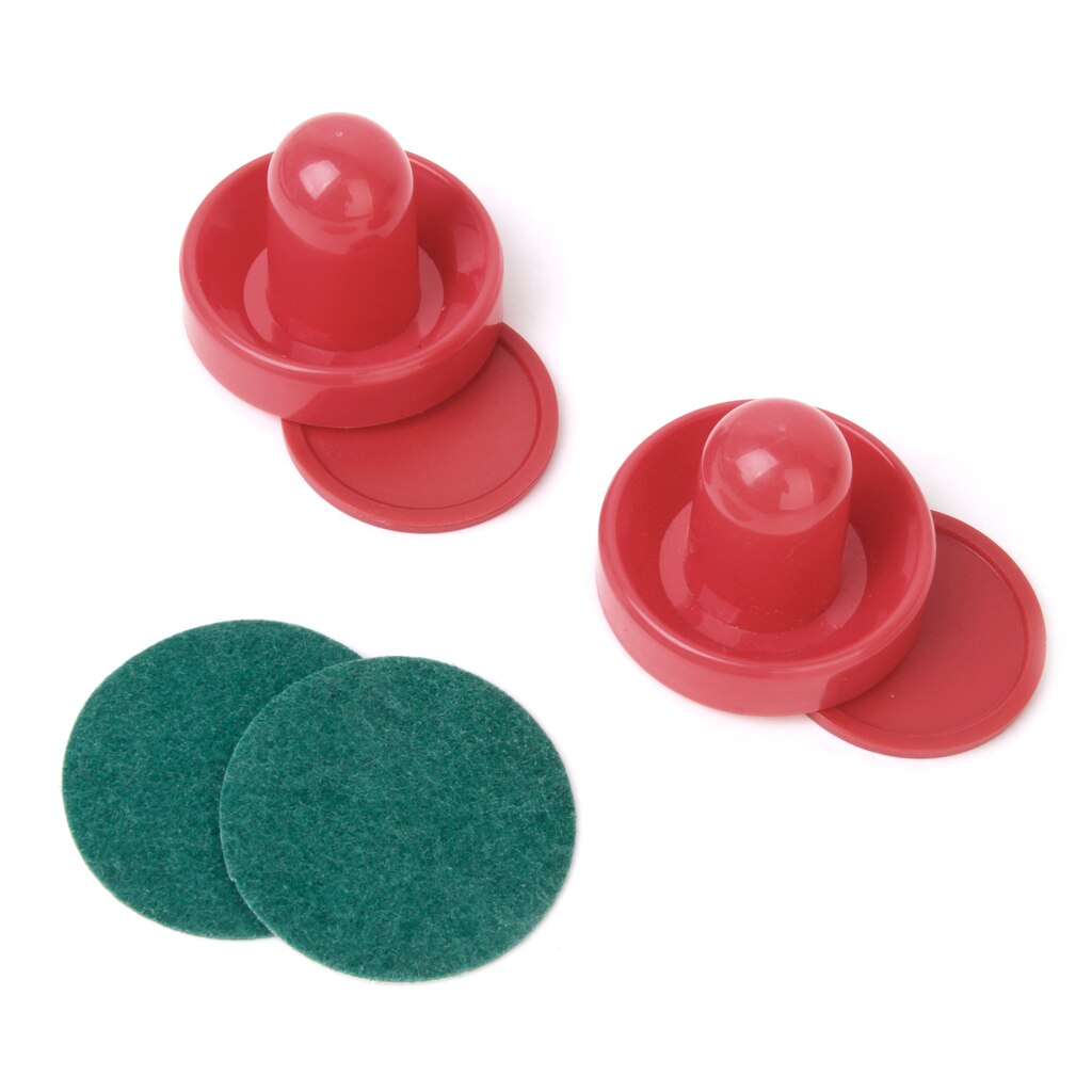 Set of 4 Air Hockey Pucks and Paddles Replacment - 2 Pucks 2.5 inch + 2 Slider Pushers - Red, Game Tables Equipment Accessories