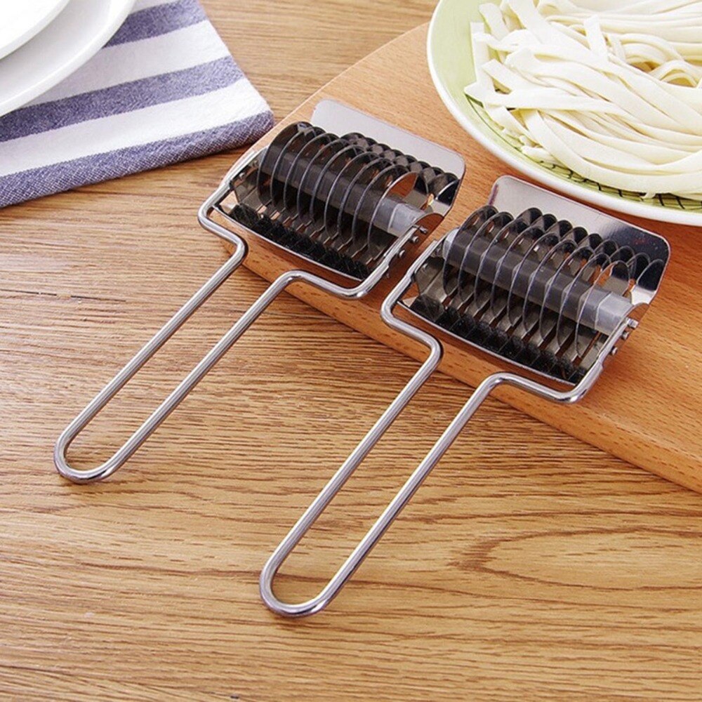 Noodle Lattice Roller Dough Cutter Pasta Spaghetti Maker Pastry Vegetable Rolling Slicer Stainless Steel Kitchen Cooking Tools