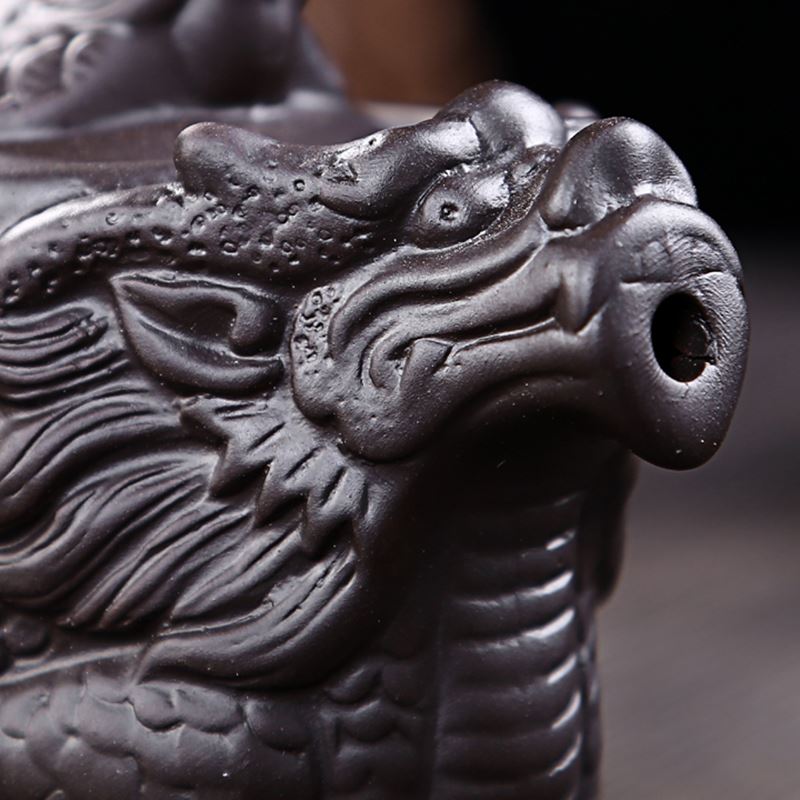 Paarse Klei Theepot, Traditionele Chinese Thee Pot Draak En Phoenix Thee Ketel Premium Thee, paarse Klei Kungfu Thee Set