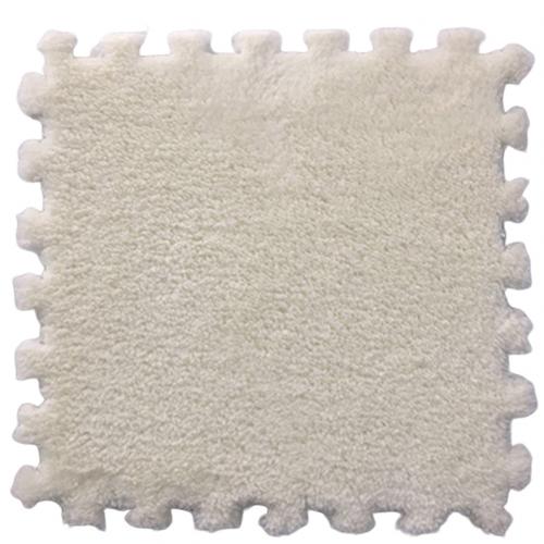 1pc 30*30cm eva skummåtte plys puslespil legemåtter skum shaggy fløjl tæppe dekorativt børneværelse til kravle legetøj 12- farver: Beige