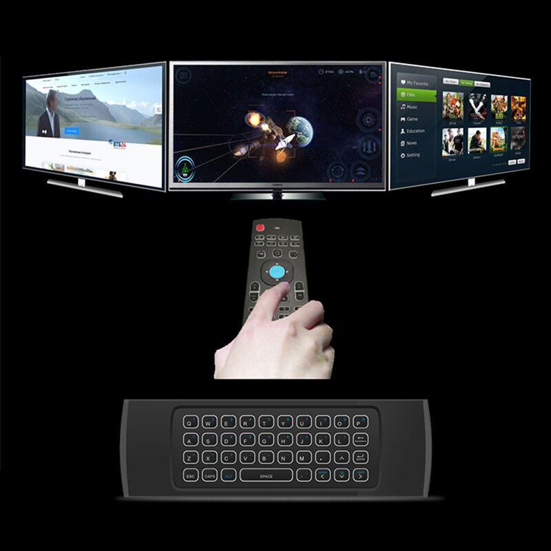 MX3 2.4G Wireless Keyboard Backlight Air Mouse Remote Control for TV Box Computer Smart TV 3 Axir Gyroscope 3 Axir Accelerator