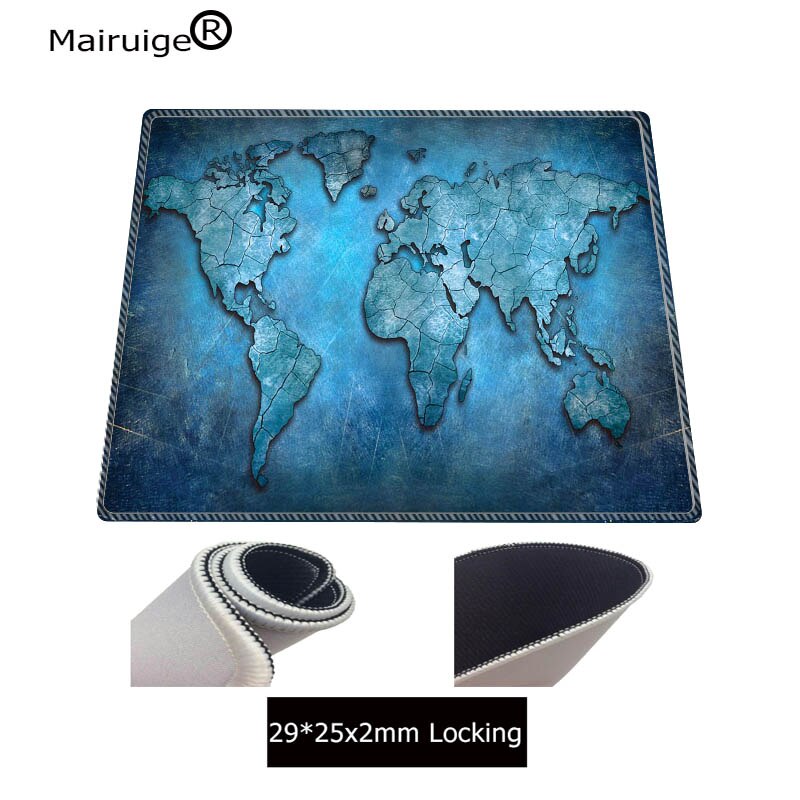 Mairuige World Map Gaming Mouse Pad with Stitched Edges Non-Slip Rubber XXL Locking Edge Mousepad Computer PC Keyboard 900*400mm: 250X290X2MM