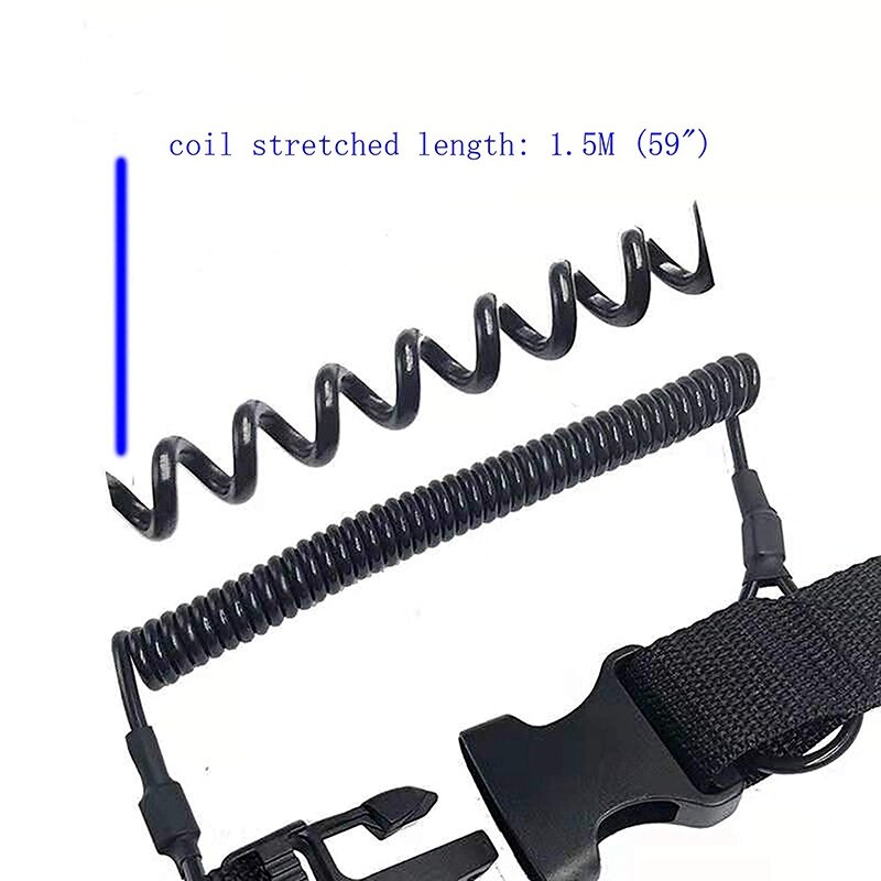 Scuba Diving Lanyard Double Ended Stainless Steel Spring Coiled Lanyard with Snaps and Quick Release Buckle for Cameras and Dive