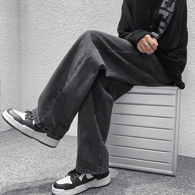 LAPPSTER-pantalones vaqueros holgados Y2k para hombre, ropa de calle de pierna ancha con gráfico de tiro bajo, coreana, 2022